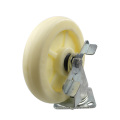 8 inch heavy duty flat plate side brake PP casters